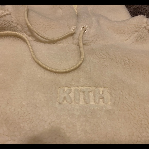 Kith Sherpa Box Logo Hoodie —Marshmallow - Picture 3 of 5